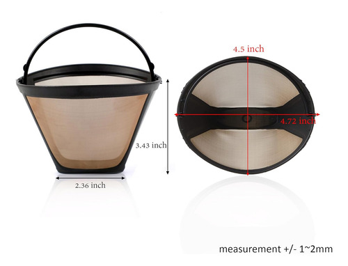 Filtros Reutilizables Para Cafetera De Cono N.º 4, Pack 2