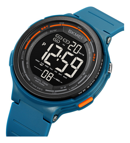 Reloj Digital Azul Resistente Al Agua Skmei Para Hombre Y Mu