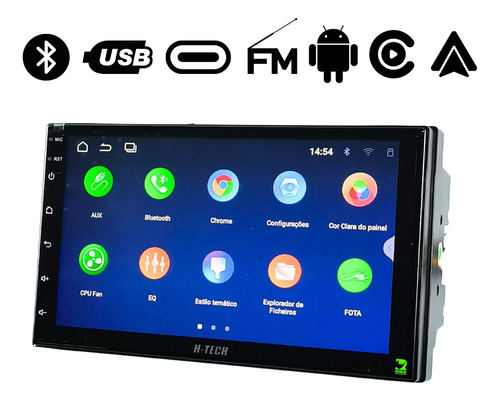 Multimídia Android 32gb 3gb Ram H-tech Usb Bluetooth Touch