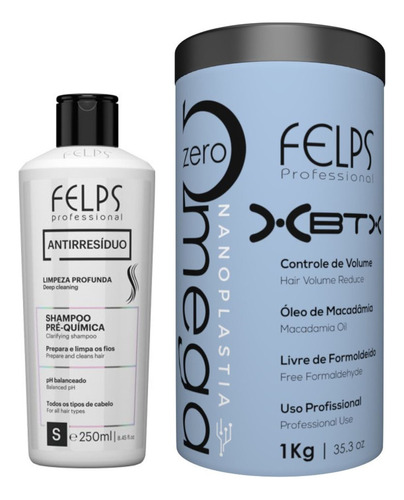 Felps Kit Sh Anti Resíduo 250ml + Ômega Zero Organic 1kg