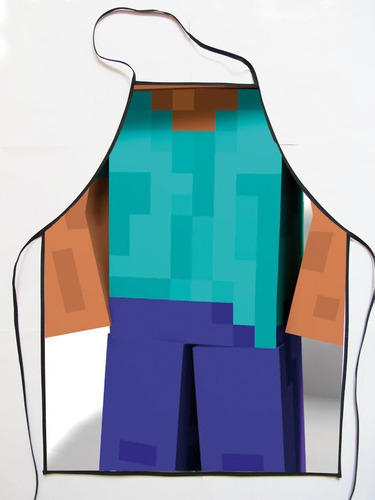 Delantal Cocina Infantil Minecraft Steve Personaje 33x45