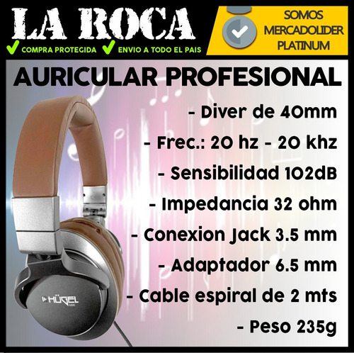 Imagen 4 de 10 de Auricular Profesional Estereo Cerrado Dj Home Estudio
