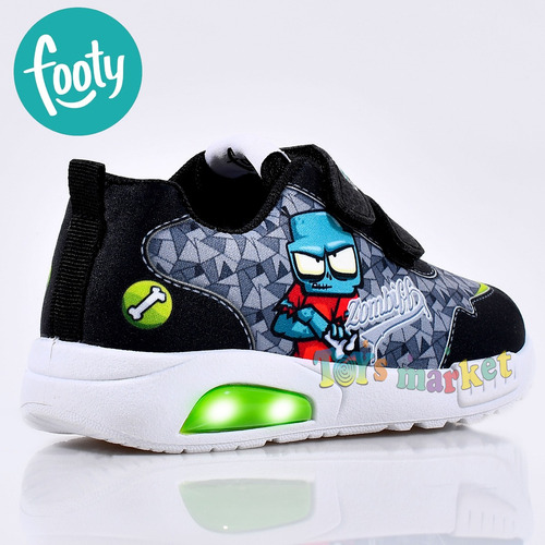 Imagen 3 de 7 de Zapatillas Con Luces Luz Led Zapatilla Zombie Zombies Footy