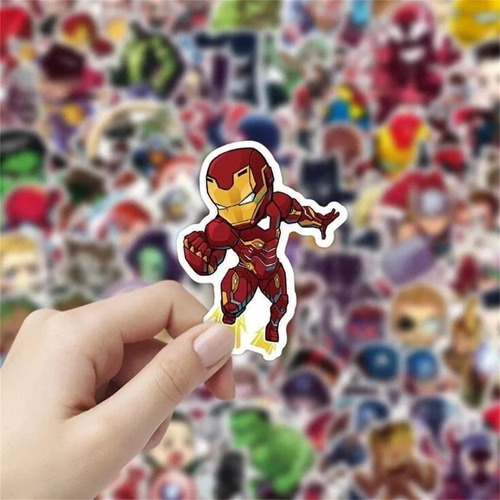 100 Stickers Autoadhesivos - Super Heroes Marvel / Dc Comics