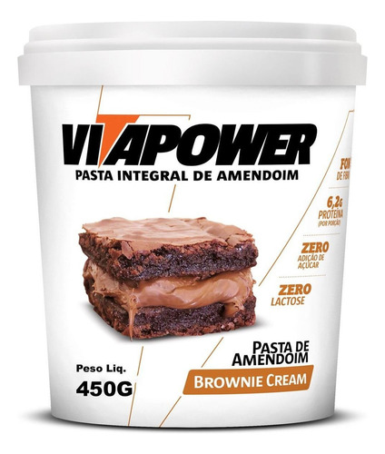 Pasta Amendoim 450 G Vitapower Brownie Cream Brownie Cream