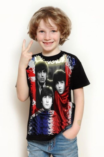 Camisa, Camiseta Criança 5%off Banda The Beatles Top Linda