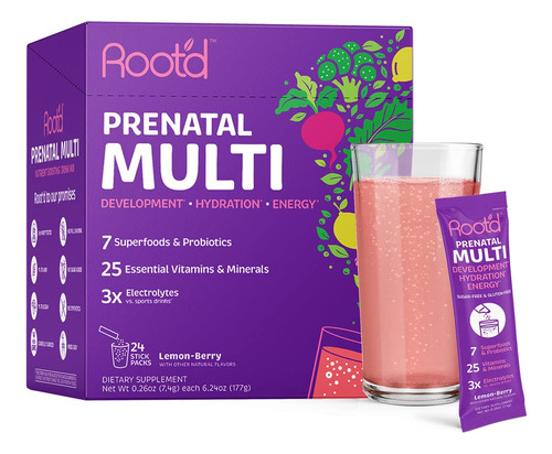 Polvo Prenatal Multivitaminico  25 Vitaminas Y Minerales +