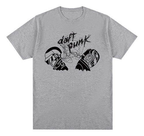 Camiseta Neutra De Algodón Estampada Daft Punk