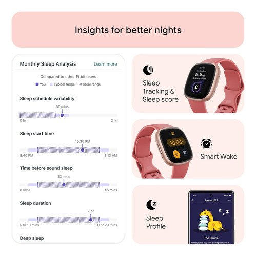 Fitbit Versa 4 Fitness Smartwatch Con Preparación Diaria