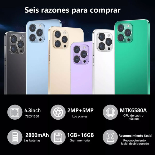 Teléfonos Inteligentes Android Baratos I15 Pro Max 5.0 En Ram1gb Y Rom16gb