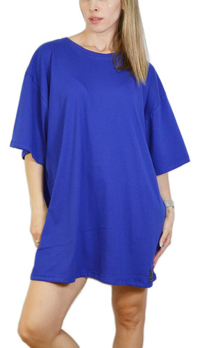 Remeron Oversize Largo Grande Liso Remera Amplio Manga Corta