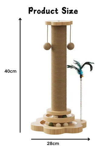 Arbol Rascador Gatos Sisal & Base Pelotas Interactivo P102-2
