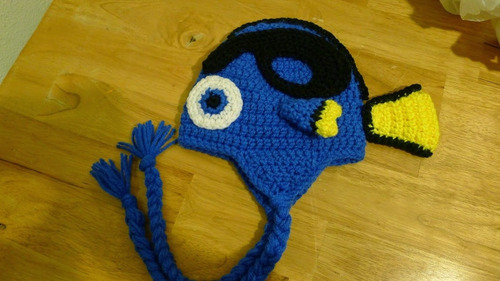 Imagem 5 de 5 de Touca Nemo Ou Touca Procurando Dory Em Crochê - Gorro Bone