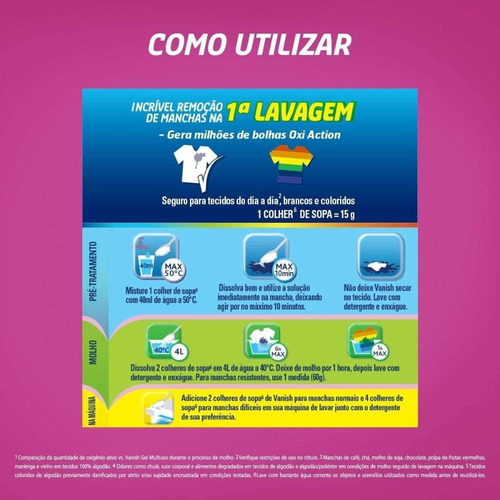 Imagem 4 de 5 de Tira Manchas Em Pó Oxi Action Pink Refil Econ Vanish 2,5 Kg