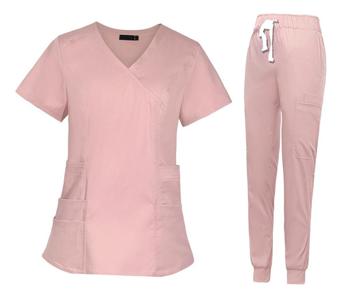 Mujeres Enfermera Uniforme De Enfermería Top Y Pantalones V