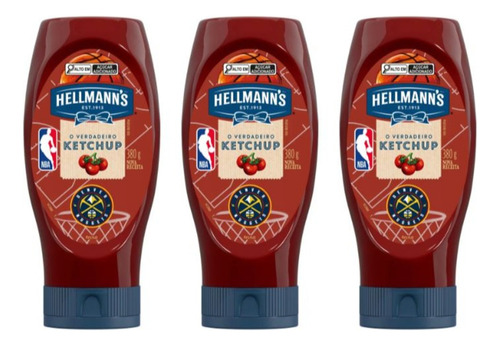 Kit C/3 Ketchup Hellmann's Tradicional 380g