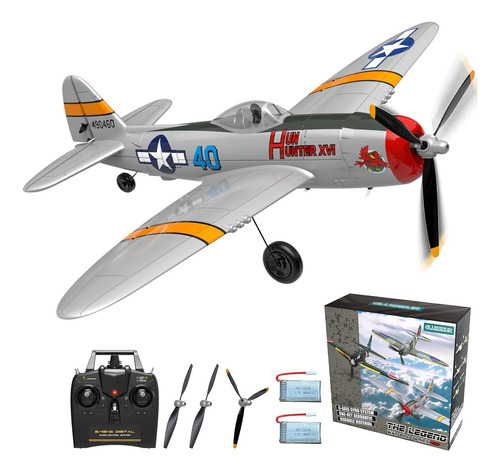 Avión Rc De 4 Canales Con Control Remoto Con 3 Modos, Listo