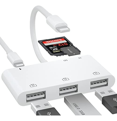 ~? Adaptador De Cámara De iPhone A Usb, Adaptador Usb Otg 6 