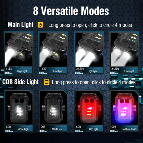 D Llavero, Linterna, Linterna De Mano, 8 Modos De Luz Led