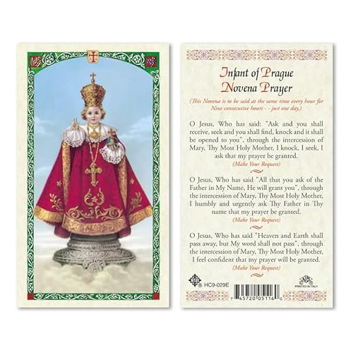 Oración De Novena Del Niño Jesús De Praga. Tarjeta S...
