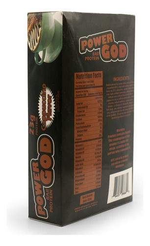 Barras Con Proteína Power God, 23g De Proteína C/u Capuchino