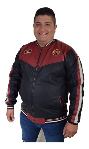 Chaqueta Cuero Sintético Xxl, Xxxl, Xxxxl Beisbolera