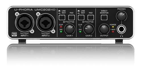  Interfaz Behringer Umc202 Hd - Placa Audio - Plus