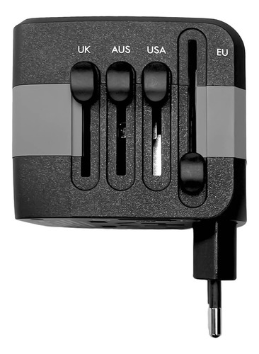 Adaptador De Tomada Universal 150 Paises Usb +tipo-c 30w