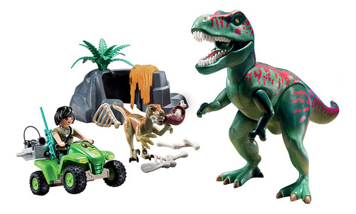 Playmobil Explorer Quad Con T-rex Multicolor