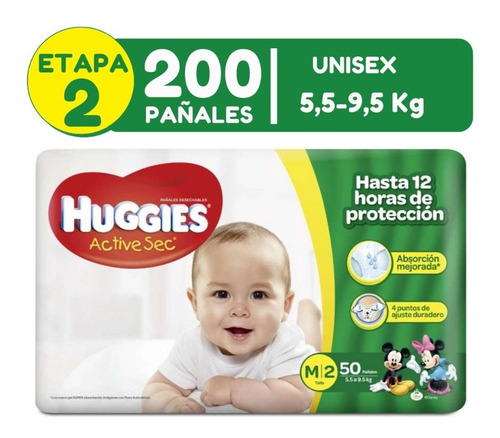 Pañales Huggies Etapa 2 X200und