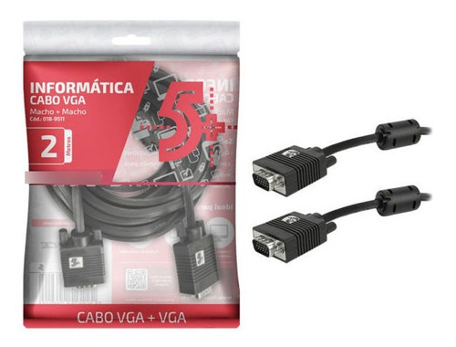 Cabo Vga Macho + Vga Macho  C/ Filtro  2m