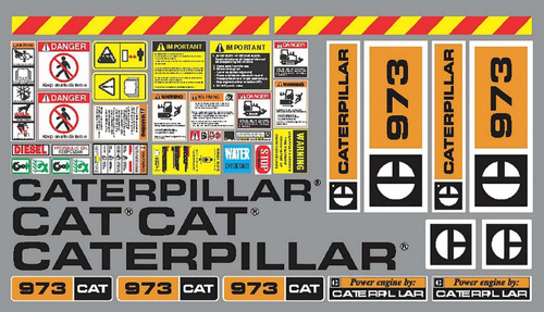 Calcomanías Caterpillar 973 Standard, Preventivos Originales