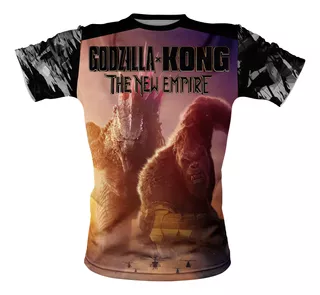 Playera Team Godzilla Vs Team Kong Moda Full Print Niños