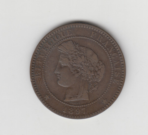 Moneda Francia 10 Centimes Año 1897 A Muy Bueno