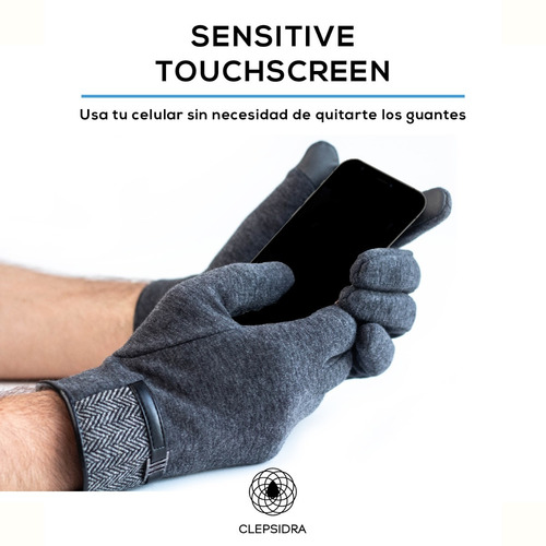 Imagen 8 de 8 de Guante Hombre De Tela Para El Frio Para Pantallas Táctiles.