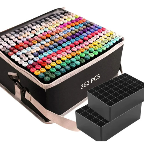 Kit Estojo De Canetinha Pontas Duplas 262 Cores Touch Multicolorido