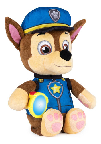 Paw Patrol, Snuggle Up Chase Plush Con Linterna Y Sonidos, P