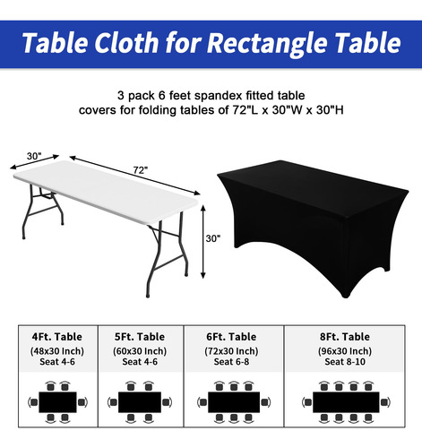 Mantel De Mesa Impermeable Elástico Rectangular