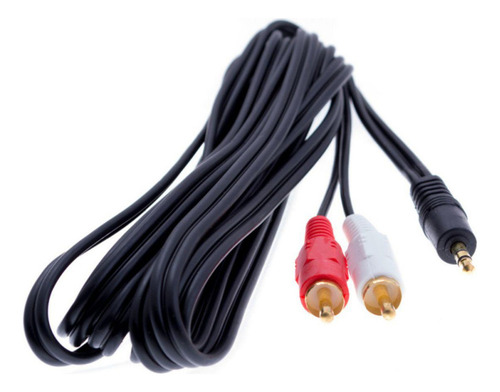 Cabo Adaptador Áudio P2 3.5mm 3 Metros Macho Para 2x Rca Macho Estéreo Para Som, Tv, Pc, Caixa De Som, Home Theater, Dvd E Áudio Profissional