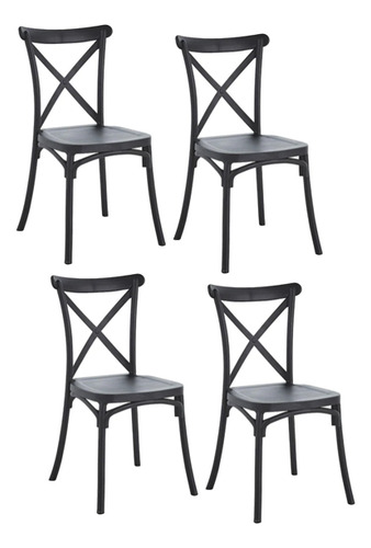 Pack 4 Sillas Danubio Para Comedor Apilables Polipropileno