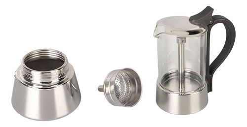 Zc Cafetera Moka De Acero Inoxidable Con Tapa De Cristal