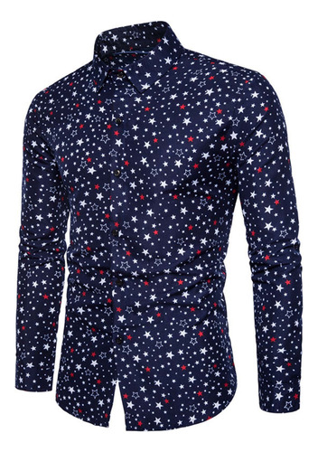 Camisa De Manga Larga Con Estampado De Estrellas De Cinco Pu