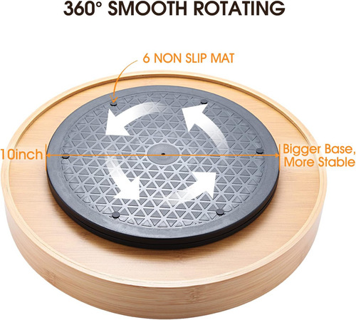 Organizador De Susan Lazy 14 Pulgadas, Bamboo Lazy Susan Par
