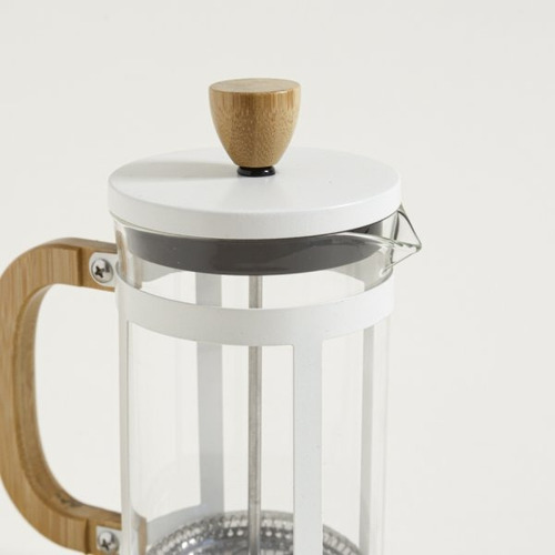 Cafetera Con Embolo Crema Bamboo 600 Ml Color Blanco