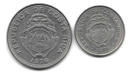 Costa Rica Lote De 2 Monedas Del Año 1976 - 25 Y 10 Céntimos