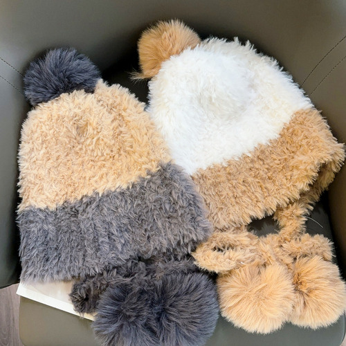 Gorro De Punto Con Orejeras De Felpa Cálido Para Invierno Co