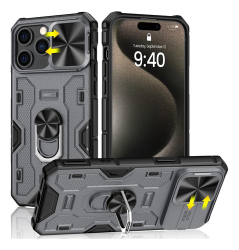 Caka Funda/ iPhone 15 Pro Max Soporte Protector Pantalla