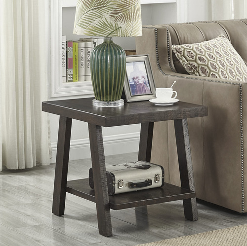 Mesa Auxiliar De Madera Contemporánea Color Espresso Desgast