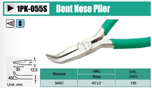 Pinza Alicate Punta Curva Proskit 1pk-055s 130mm Electrónica