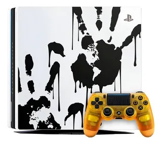 Sony PlayStation 4 Pro 1TB Death Stranding Limited Edition color blanco y negro